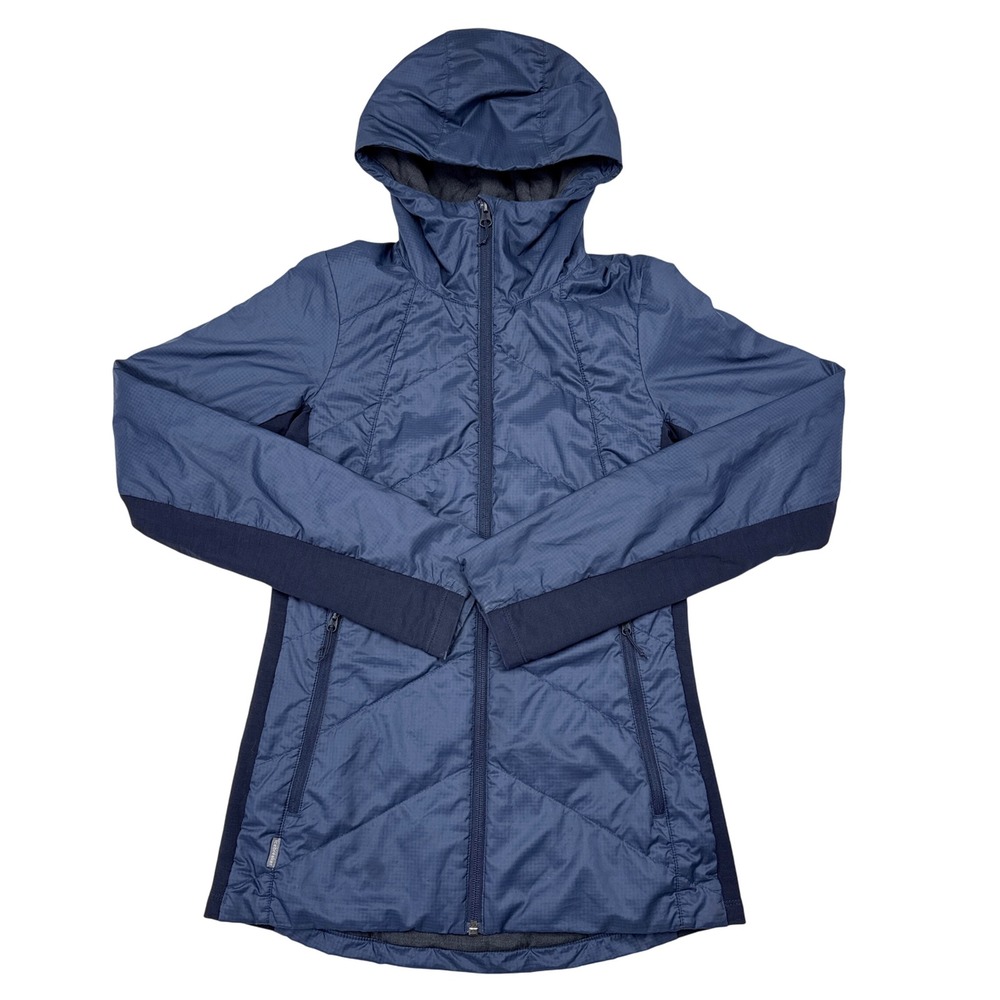 Icebreaker Jacket Womens Size XS Blue MerinoLoft Hooded Wool Blend Outdoors
